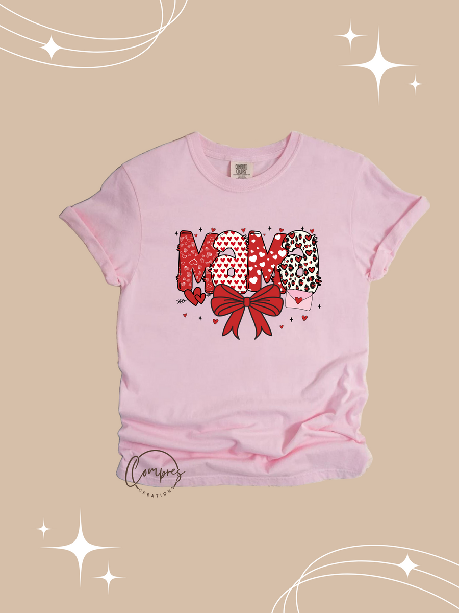 Valentine Mama coquette bow t-shirt