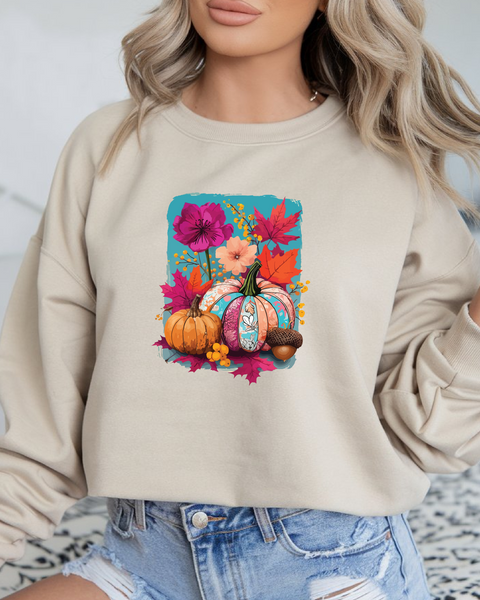 Fall floral pumpkin sweatshirt