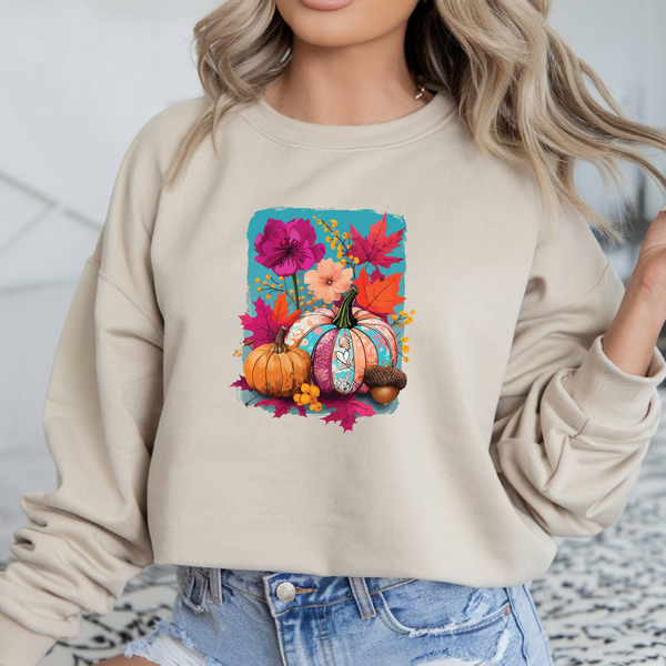 Fall floral pumpkin sweatshirt