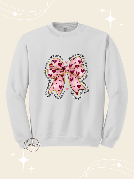 Pink valentine coquette bow Sweatshirt