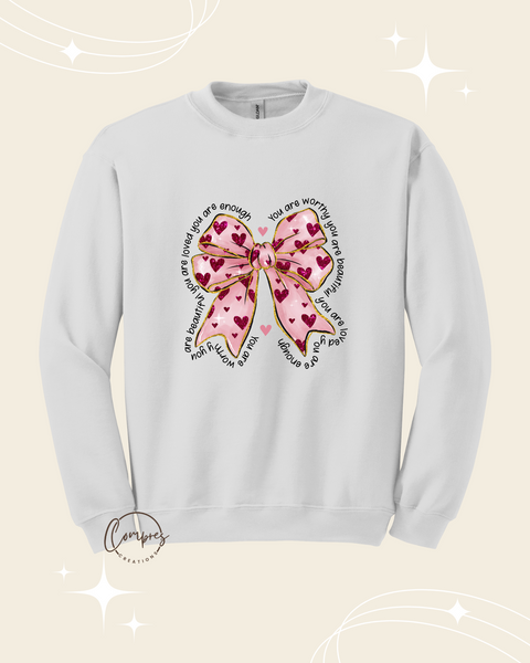 Pink valentine coquette bow Sweatshirt