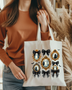 Ghost and bows Halloween tote bag