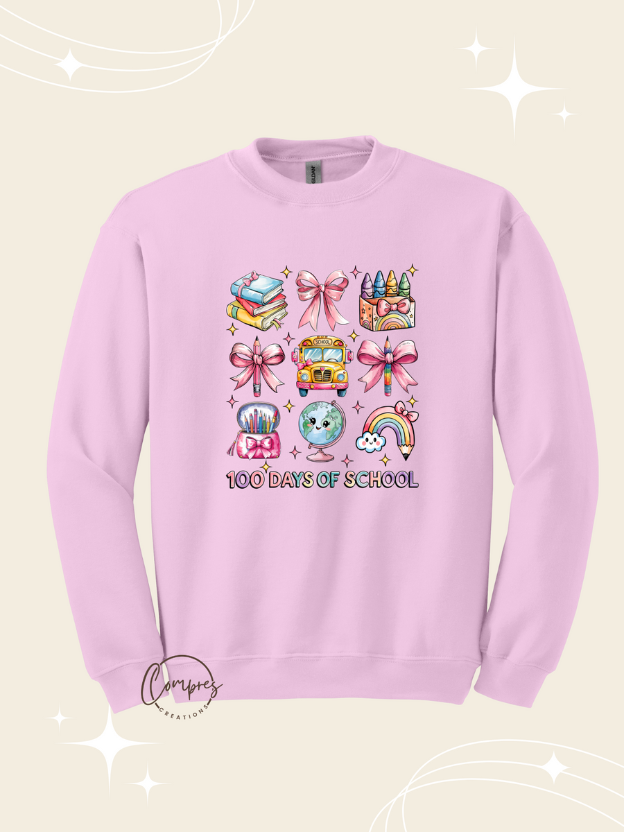 Coquette 100 Days of school Sweatshirt