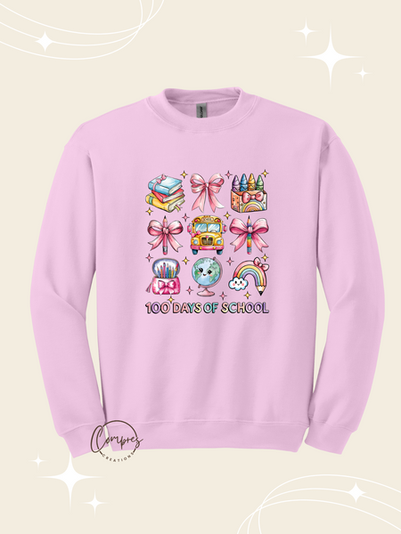 Coquette 100 Days of school Sweatshirt