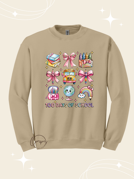 Coquette 100 Days of school Sweatshirt