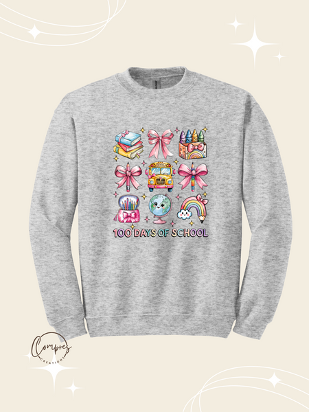 Coquette 100 Days of school Sweatshirt