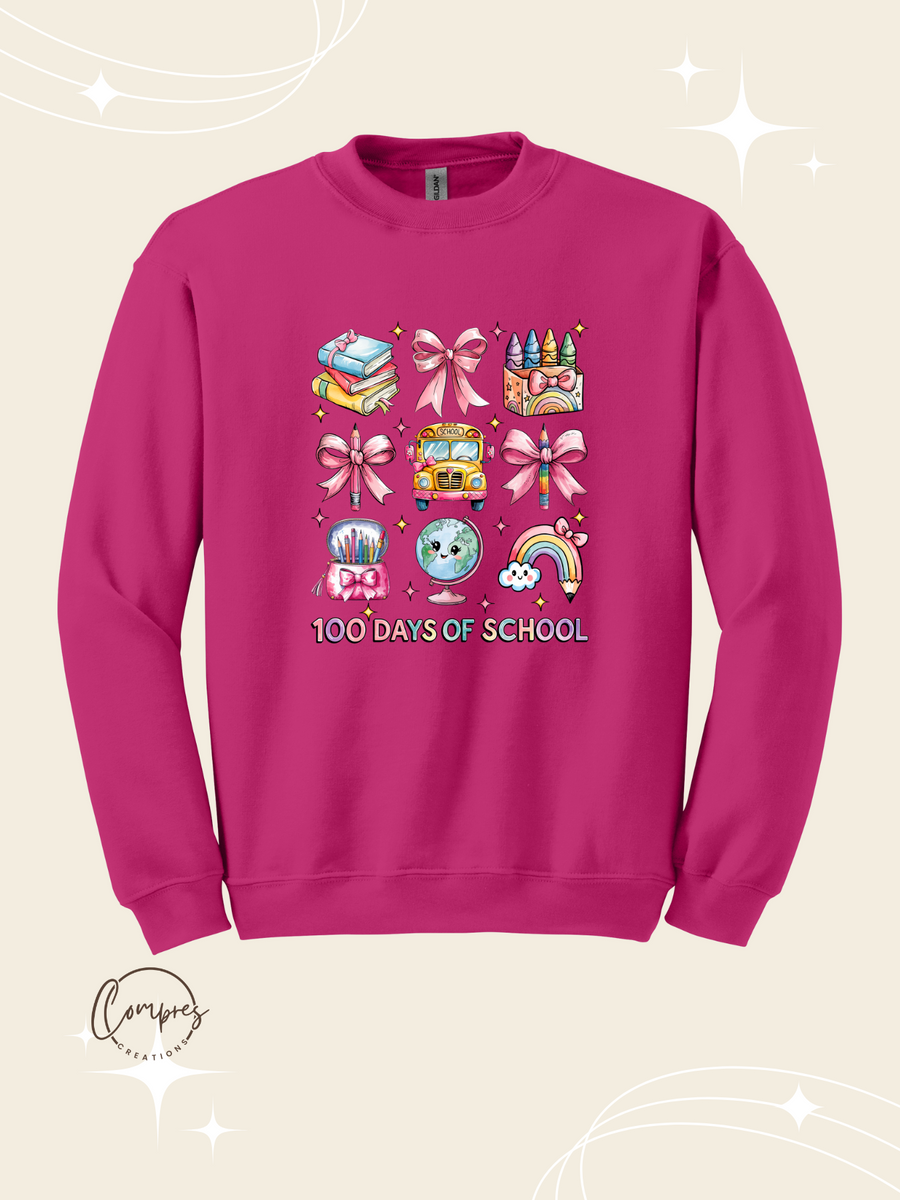 Coquette 100 Days of school Sweatshirt