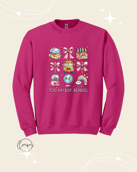 Coquette 100 Days of school Sweatshirt