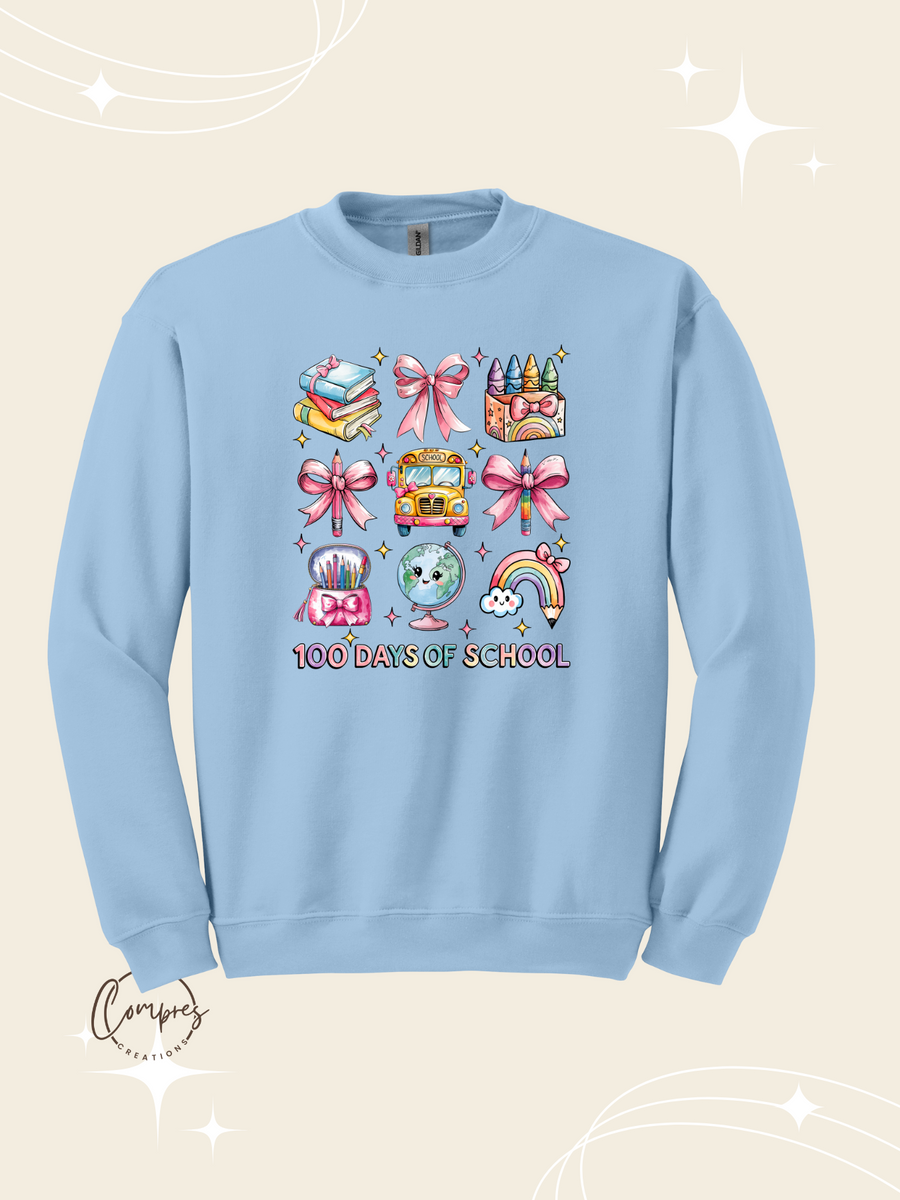 Coquette 100 Days of school Sweatshirt