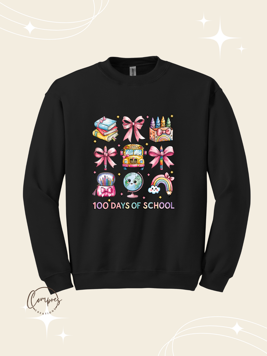 Coquette 100 Days of school Sweatshirt