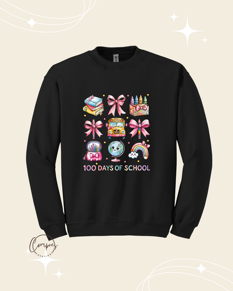 Coquette 100 Days of school Sweatshirt