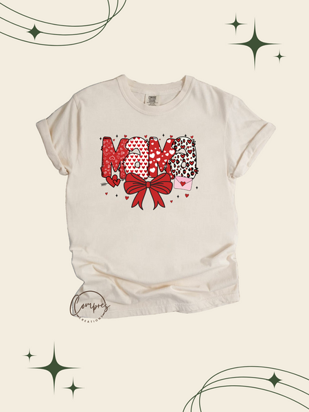 Valentine Mama coquette bow t-shirt