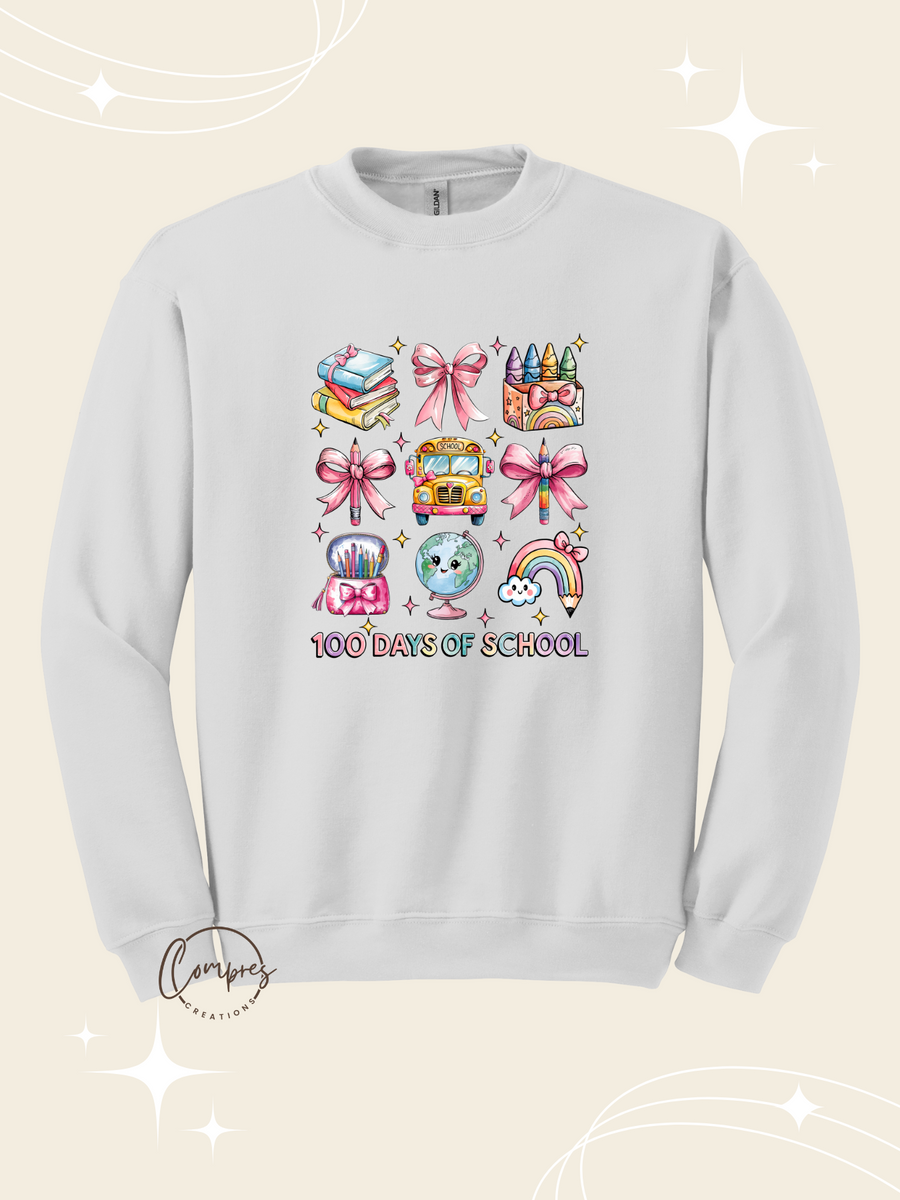 Coquette 100 Days of school Sweatshirt